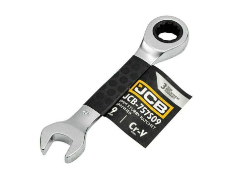 JCB KLUCZ OCZKOWY Z GRZECHOTKĄ  KRÓTKI 9mm