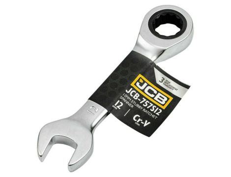 JCB KLUCZ OCZKOWY Z GRZECHOTKĄ  KRÓTKI 12mm