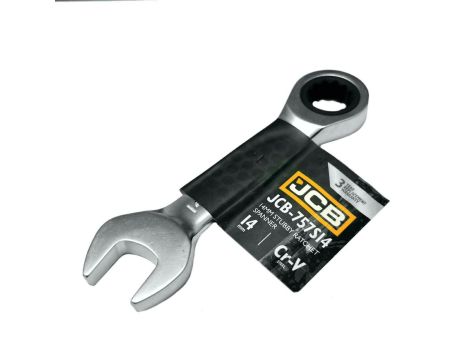 JCB KLUCZ OCZKOWY Z GRZECHOTKĄ  KRÓTKI 14mm