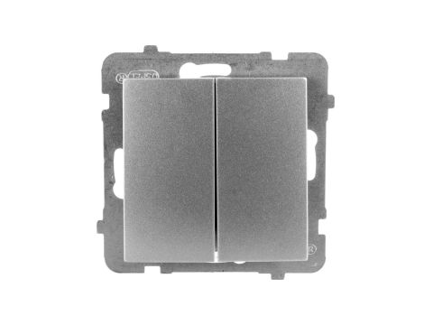 AS Przycisk podwójny zwierny srebro ŁP-17G/m/18