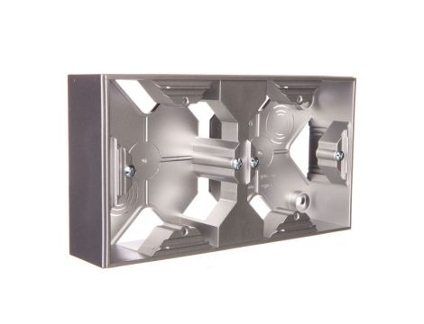 AS Puszka natynkowa podwójna srebro PNP-2G/18