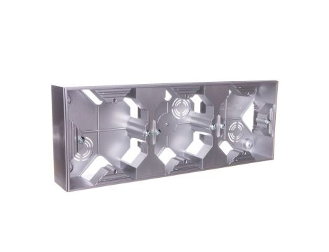 AS Puszka natynkowa potrójna srebro PNP-3G/18