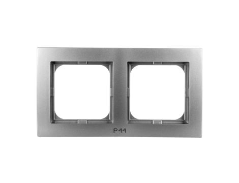AS Ramka podwójna do łączników IP44 srebro RH-2G/18