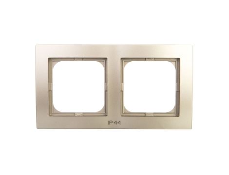 AS Ramka podwójna do łączników IP44 satyna light RH-2G/45