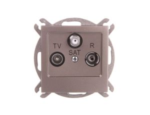 AS Gniazdo antenowe RTV-SAT przelotowe satyna light GPA-GSP/m/45