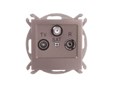 AS Gniazdo antenowe RTV-SAT przelotowe satyna light GPA-GSP/m/45