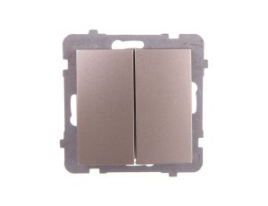 AS Przycisk podwójny zwierny satyna light ŁP-17G/m/45