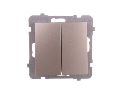 AS Przycisk podwójny zwierny satyna light ŁP-17G/m/45