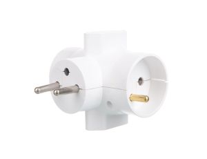 Rozgałeźnik wtyczkowy 2x2P+Z +2xEuro biały R-46