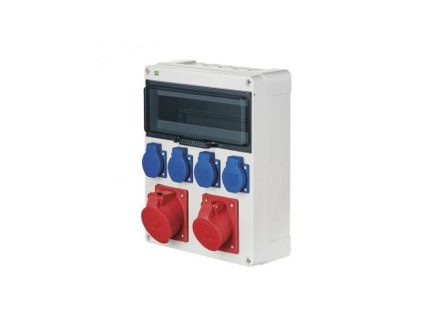 Rozdzielnica budowlana RS-13 13-mod. 4x2P+Z, 16A/5P, 32A/5P, IP44 bez zabezpieczeń 6210-01