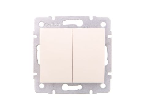 LOGI Łącznik dwugrupowy świecznikowy śrubowy 10AX 250V kremowy 021010103 25126