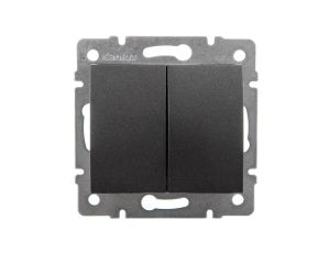 LOGI Łącznik zwierny podwójny śrubowy 10AX 250V grafit 021022141 25247