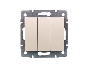LOGI Łącznik potrójny śrubowy 10AX 250V kremowy 021090103 25136
