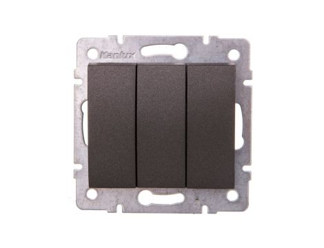 LOGI Łącznik potrójny śrubowy 10AX 250V grafit 021090141 25254