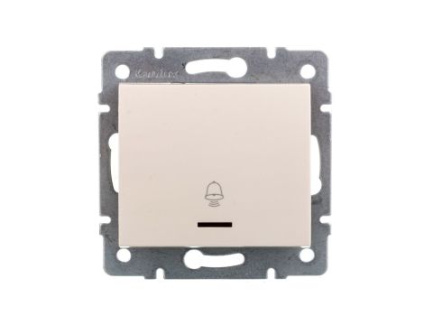 LOGI Łącznik zwierny dzwonek z LED śrubowy 10AX 250V kremowy 021080103 25135