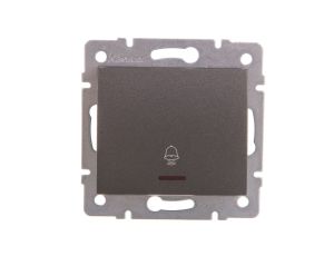 LOGI Łącznik zwierny dzwonek z LED śrubowy 10AX 250V grafit 021080141 25253