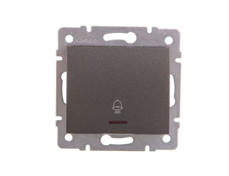 LOGI Łącznik zwierny dzwonek z LED śrubowy 10AX 250V grafit 021080141 25253