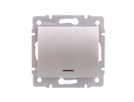 LOGI Łącznik jednobiegunowy z LED śrubowy 10AX 250V srebrny 021110143 25197