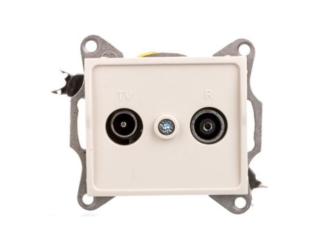 LOGI Gniazdo antenowe RTV przelotowe Kremowy 25159