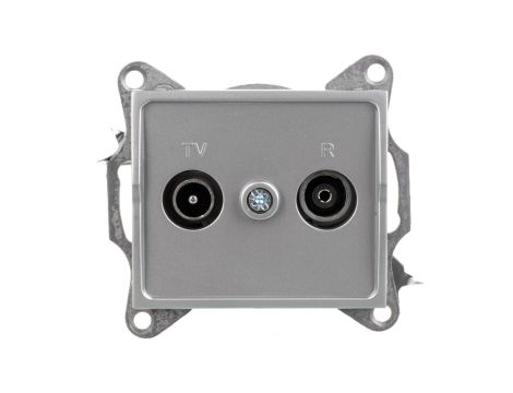 LOGI Gniazdo antenowe RTV przelotowe Srebrny 25218