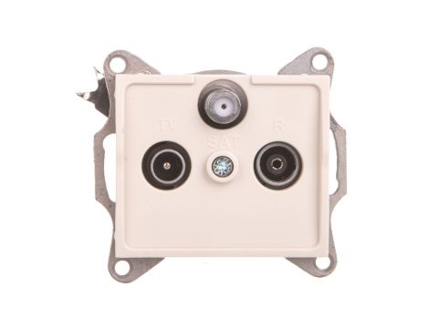 LOGI Gniazdo antenowe RTV/SAT przelotowe Kremowy 25161