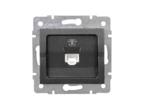 LOGI Gniazdo telefoniczne 1xRJ11 Grafit 25283