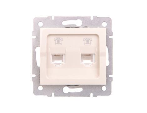 LOGI Gniazdo telefoniczne 2xRJ11 niezależne Kremowy 25166