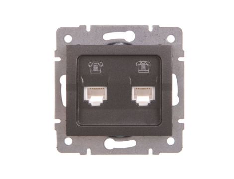 LOGI Gniazdo telefoniczne 2xRJ11 niezależne Grafit 25284