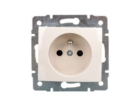 DOMO Gniazdo pojedyncze ochrona styków śrubowe 16A 250V kremowy 011250103 24794