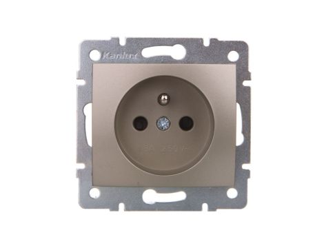 DOMO Gniazdo pojedyncze ochrona styków śrubowe 16A 250V szampański 011250150 25030