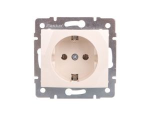 DOMO Gniazdo pojedyncze Schuko śrubowe 16A 250V kremowy 011220103 24790