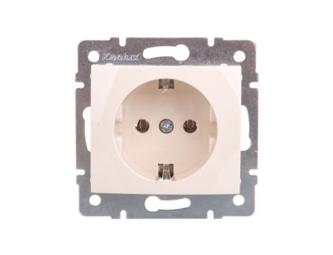 DOMO Gniazdo pojedyncze Schuko śrubowe 16A 250V kremowy 011220103 24790