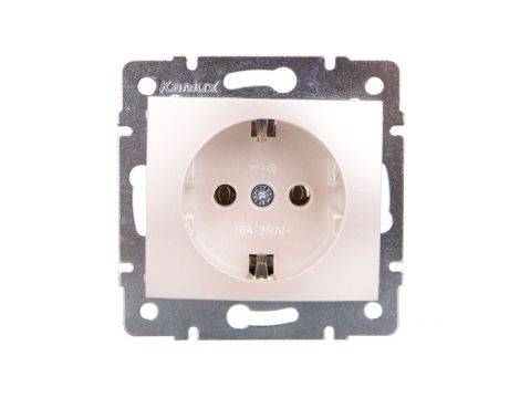 DOMO Gniazdo pojedyncze Schuko śrubowe 16A 250V perłowy biały 011220130 24967