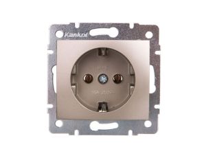 DOMO Gniazdo pojedyncze Schuko śrubowe 16A 250V szampański 011220150 25026