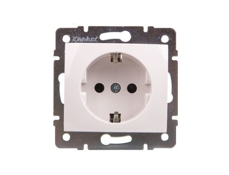 DOMO Gniazdo pojedyncze Schuko ochrona styków śrubowe 16A 250V biały 011240102 24733