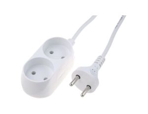 Przedłużacz 2-gniazda b/u 10A 10m /OMY 2x1/ biały PS-260
