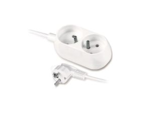 Przedłużacz 2-gniazda z/u 10A 4m /OMY 3x1/ biały PS-270