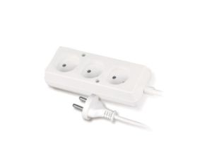 Przedłużacz 3-gniazda b/u 10A 2m /OMY 2x1/ biały PS-360