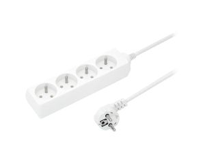 Przedłużacz 4-gniazda z/u 10A 8m /OMY 3x1/ biały PS-470