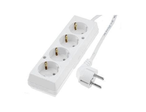 Przedłużacz 4-gniazda z/u Schuko 16A 5m /H05VV-F 3x1,5/ biały PS-470S