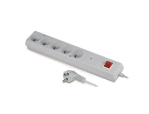 Listwa przeciwprzepięciowa PS-5PF z filtrem 5-gniazd z/u 10A 5m /OMY 3x1/ szara