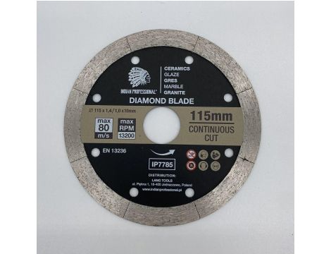 TARCZA DIAMENTOWA 115mm x 1,6mm x 22,2mm CONTINUOUS CUT  /INDIAN PROFESSIONAL