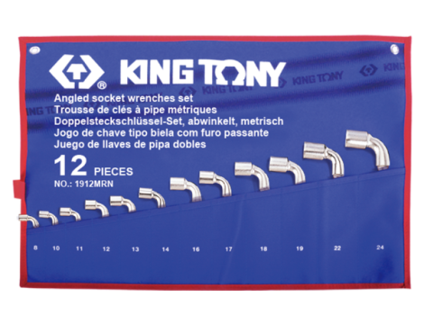 KING TONY ZESTAW KLUCZY FAJKOWYCH2x6-kąt 12cz. 8 - 24mm ETUI