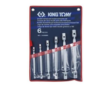 KING TONY ZESTAW KLUCZY NASADOWYCH PRZEGUBOWYCH 6cz. 8 - 19mm
