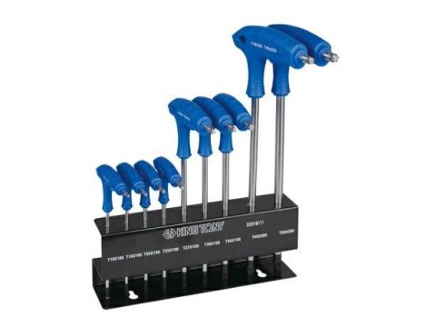 KING TONY ZESTAW IMBUSÓW Z UCHWYTEM "L" 9szt. 1163TR TORX T10-T50 STOJAK