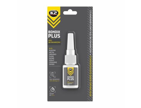 K2 KLEJ 15 SEKUNDOWY DO PLASTIKU DREWNA GUMY BONDIX PLUS 10G