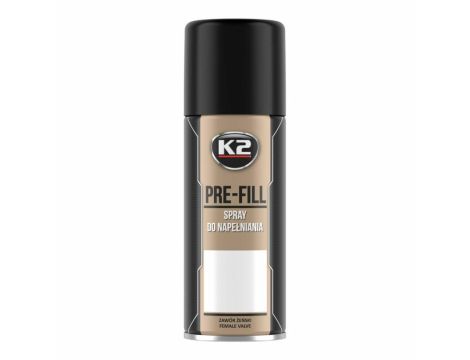 K2 PUSZKA Z GAZEM DO NAPEŁNIANIA FARBĄ. PREFILL ZAWÓR ŻEŃSKI SPRAY 400ML  400ML