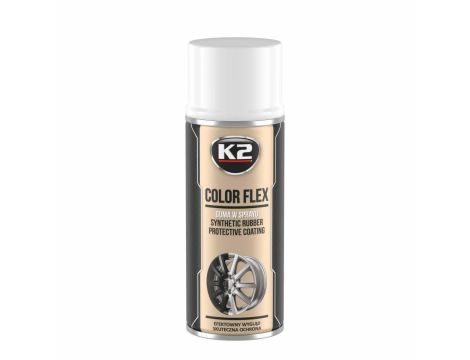 K2 SYNTETYCZNA POWŁOKA GUMOWA W SPRAYU. COLOR FLEX GUMA W SPRAYU - BIAŁA 400ML