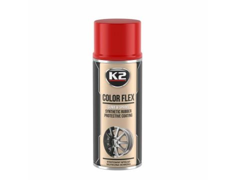 K2 SYNTETYCZNA POWŁOKA GUMOWA W SPRAYU. COLOR FLEX GUMA W SPRAYU - CZERWONA 400ML