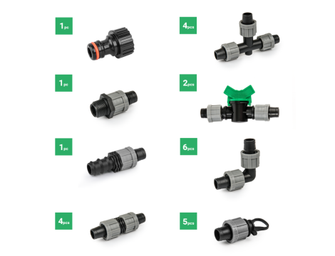 ZESTAW AKCESORIÓW DO TAŚMY KROPLUJĄCEJ 16mm  /24szt. - 2
